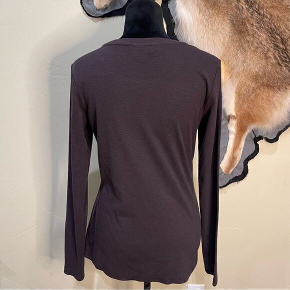 Ariat Womens Medium Brown Skull Ribbed Long Sleeve Crown Western Cowboy Country - Picture 2 of 5